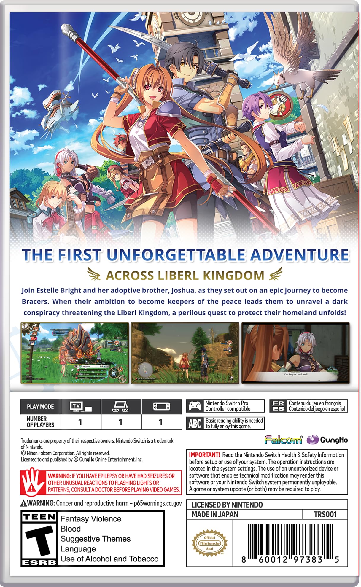 Amazon.co.jp: Trails In The Sky 1st Chapter (輸入版:北米) – Switch